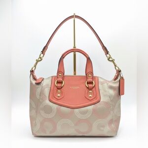 Coach Coral and Beige Shoulder Bag